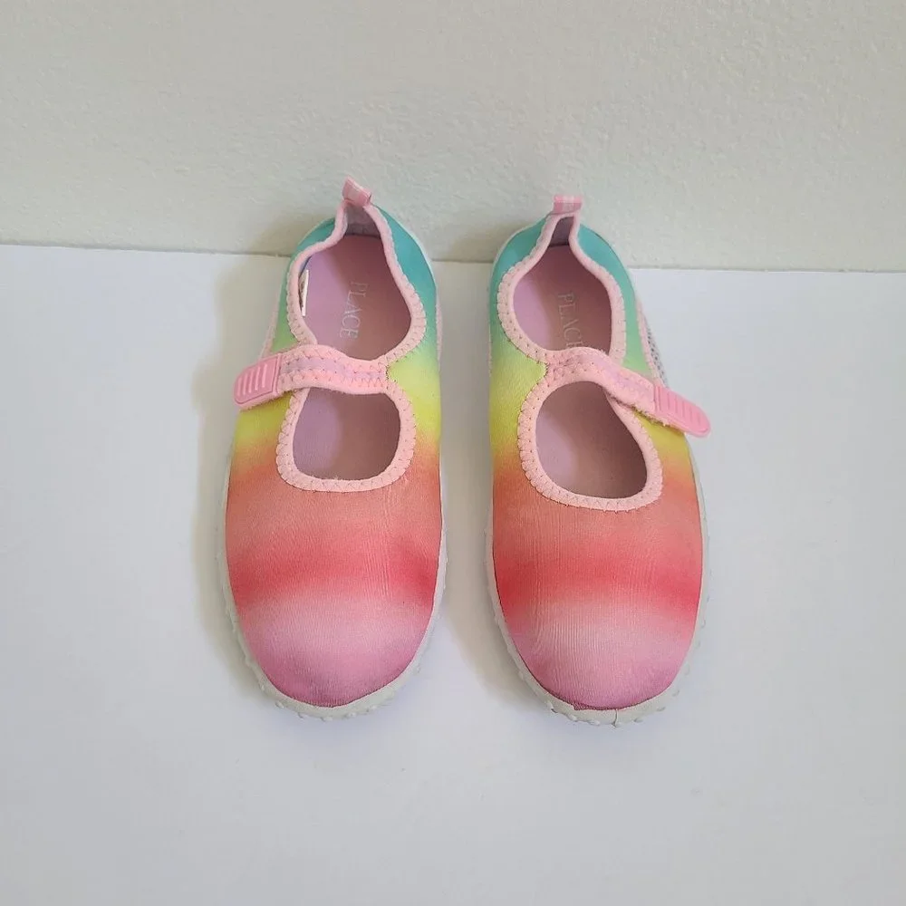 Children's Place Girls Water Shoes Pink RAINBOW Pool Beach